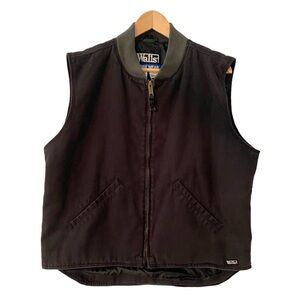 Walls Work Wear Duck Canvas Vest Mens Large Regular Cotton Black Quilted Lining